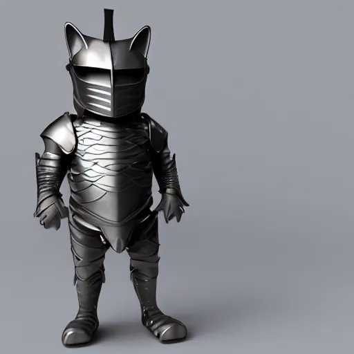 Image similar to a cat wearing armor like a knight, high quality render, studio lighting