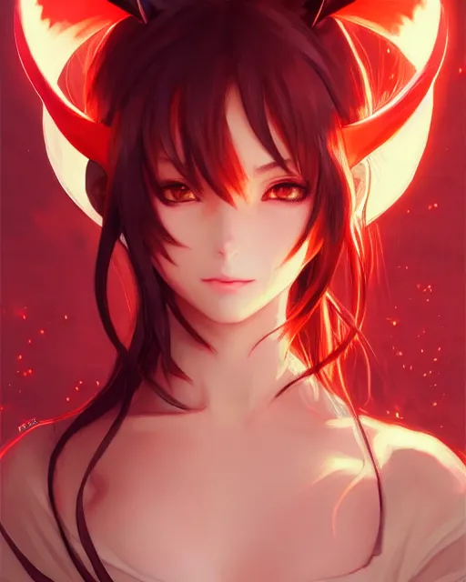 Prompt: beautiful anime girl with cat ears, lake, red, flames everywhere, highly detailed, digital painting, artstation, concept art, smooth, sharp focus, illustration, art by artgerm and greg rutkowski and alphonse mucha