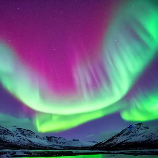 Prompt: northern lights aurora borealis in the shape of a reindeer