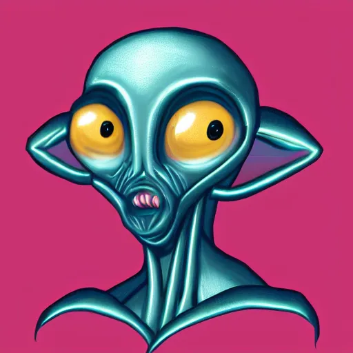 Image similar to an inquisitive alien creature, digital art