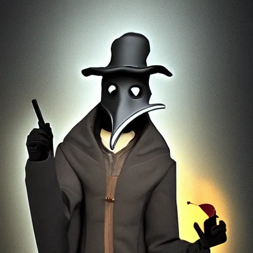 Image similar to plague doctor!!!! with a iphone in hand, 4 k, 8 k, photorealistic imagery