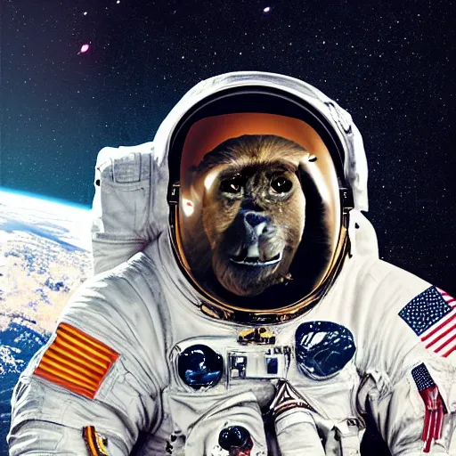 Prompt: man astronautgorilla, digital art