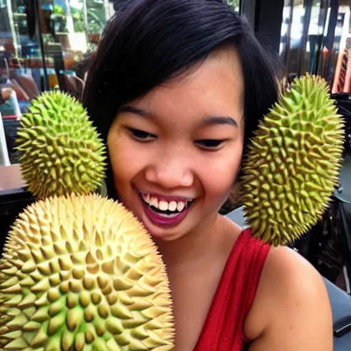 Image similar to singer with durian as a face