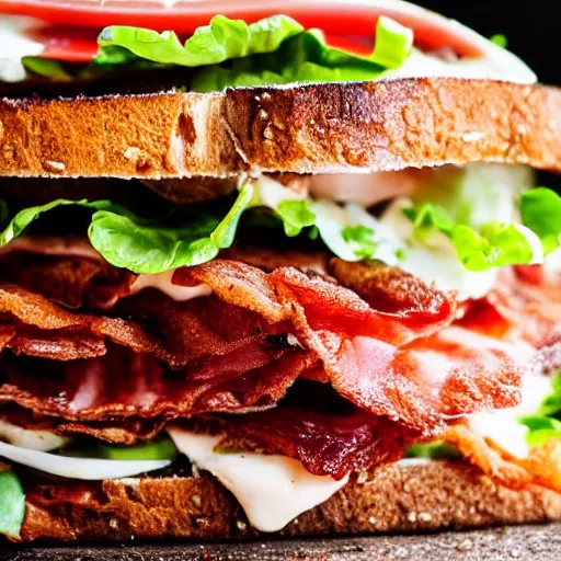 Prompt: close up high resolution photo of a blt, very tasty, food photography, instagram, trending