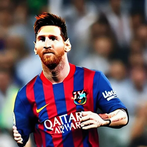 Prompt: messi with the face of ronaldo