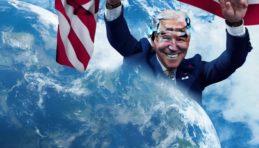 Prompt: joe biden holds the world in his hands, hyperdetailed, artstation, cgsociety, 8 k