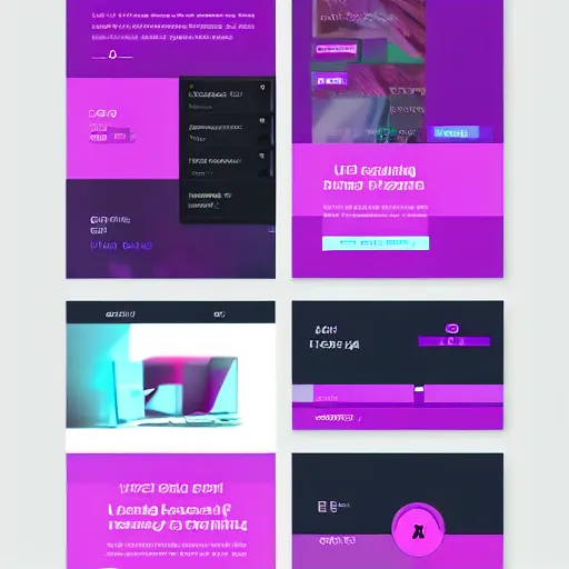 Image similar to ui design of a website, retrowave design, violet color scheme, figma, 4 k