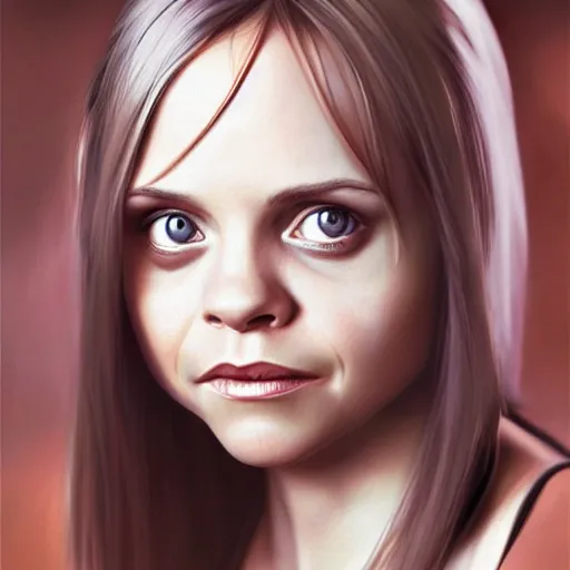 Prompt: fullbody potrait of christina ricci in as an angel, hyper realistic, digital painting. art station. mood lighting, highly detailed, concept art, intricate, sharp focus, by shaun berke - h 1 2 0 0