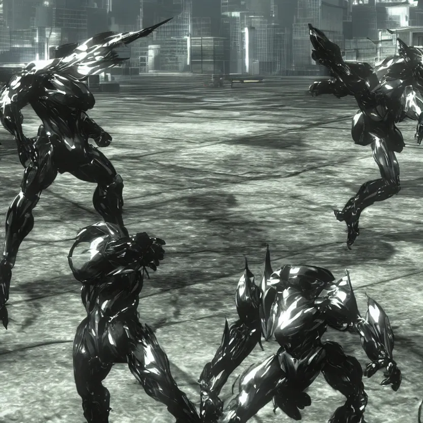 Image similar to ingame gameplay of metal gear rising on the nintendo 64