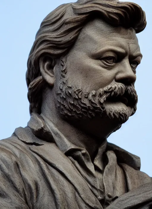 Prompt: Michelangelo's statue of Ron Swanson, highly detailed, 8k