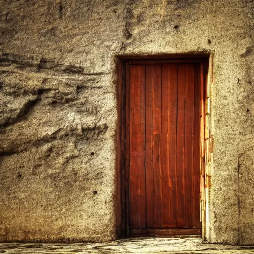 Image similar to a door in the side of a sea cliff