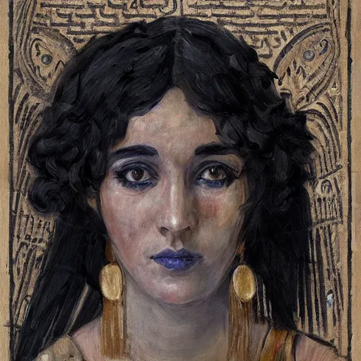 portrait of a mesopotamian woman with thick black | Stable Diffusion ...