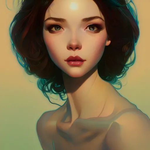 Prompt: the gazing into the gorgeous face of infinity, ambient lighting, 4 k, lois van baarle, ilya kuvshinov, rossdraws, alphonse mucha, jung gi kim, artstation