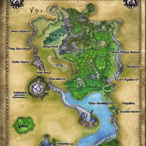 Image similar to fantasy d & d map. garden of eden