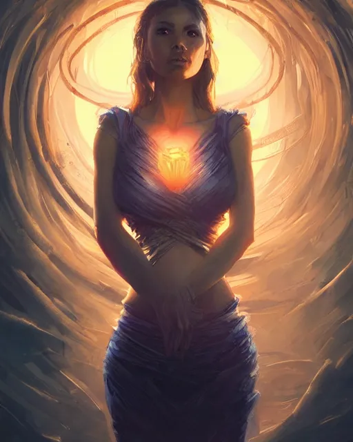 Image similar to illustration of a woman entranced bewitched mesmerized hypnotized, spirals in eyes, artgerm and wlop and greg rutkowski, digital art, highly detailed, dynamic lighting, cinematic composition, concept art, sharp focus, colorful, photorealistic, 8 k