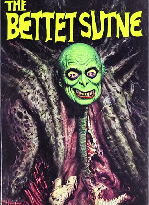 Image similar to portrait of beetlejuice ( 1 9 8 8 ) on the cover of famous monsters of filmland, painted by basil gogos, les edwards, highly detailed