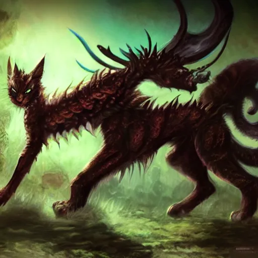 Image similar to epic fantasy demonkitty