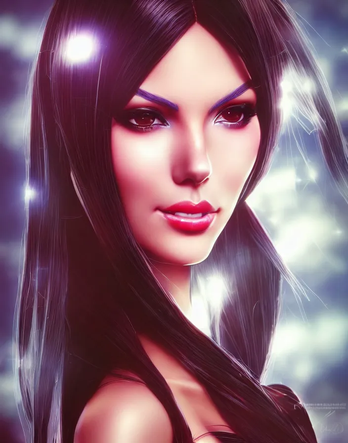 Image similar to portrait of rich and glamourous victoria justice, by katsuhiro otomo, yoshitaka amano, nico tanigawa, and artgerm rendered with 3 d effect, sweet artpiece.