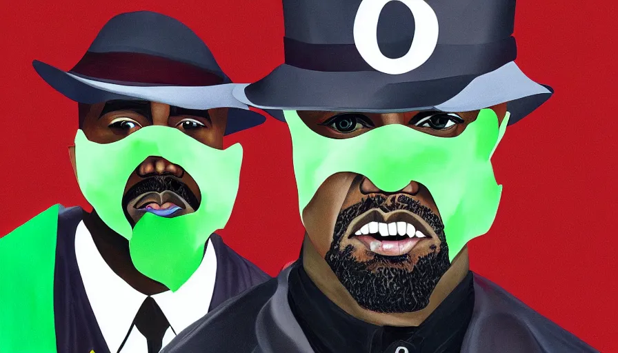 Image similar to Digital painting of Kanye West as the Riddler, hyperdetailed, artstation, cgsociety, 8k