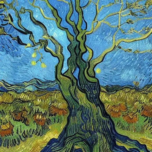 Image similar to a tree with eyes, award winning art, by van gogh