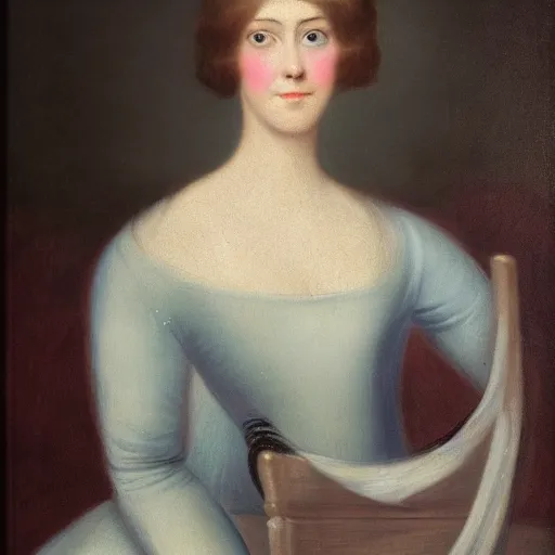 Image similar to portrait of an ice blue - eyed woman, by edmund blair