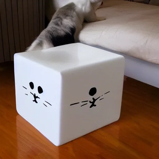 Image similar to cube - shaped cat