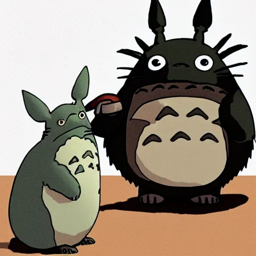 Image similar to totoro drinking argentine mate