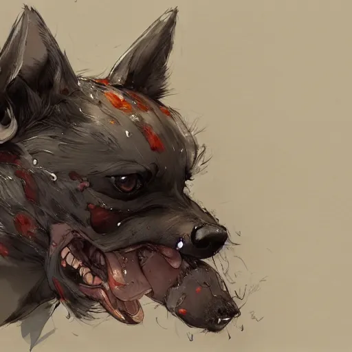 Image similar to concept art of anthropomorphized canine, highly detailed painting by dustin nguyen, akihiko yoshida, greg tocchini, 4 k, trending on artstation, 8 k