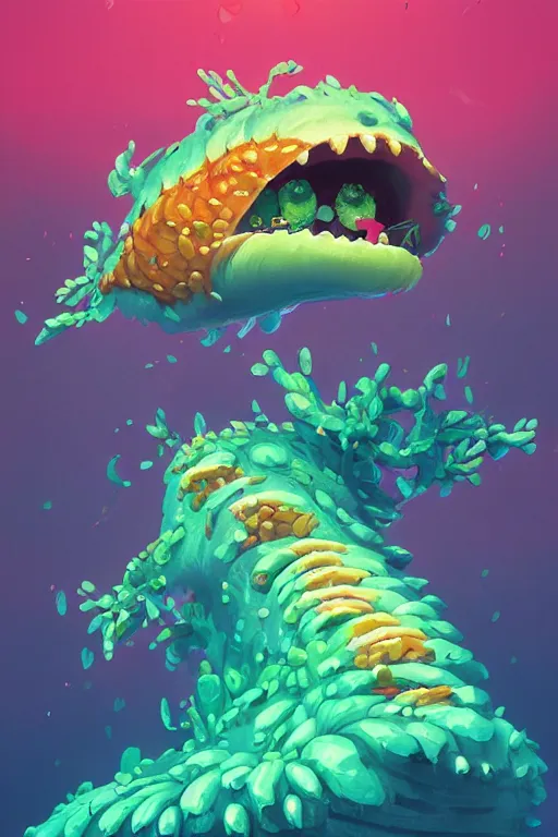 Image similar to 3 d render creature animal sushi cristal very big eye roots cactus elemental flush of force nature micro world fluo fishscale, comics gta 5 cover, official fanart behance hd artstation by jesper ejsing, by rhads, makoto shinkai and lois van baarle, ilya kuvshinov, ossdraws