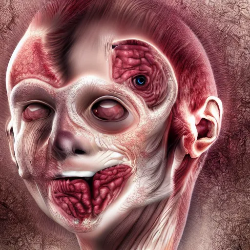 Image similar to an evolved human with new organs to thrive in the future ( body horror ), award winning digital art realistic