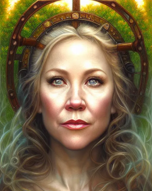 Image similar to detailed portrait of christina applegate apple!! gate! by tomasz alen kopera and peter mohrbacher and johanna martine! and margaret keane! coherent luminescent