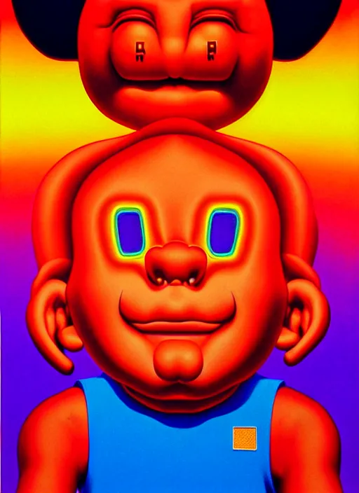 Image similar to devil by shusei nagaoka, kaws, david rudnick, airbrush on canvas, pastell colours, cell shaded, 8 k