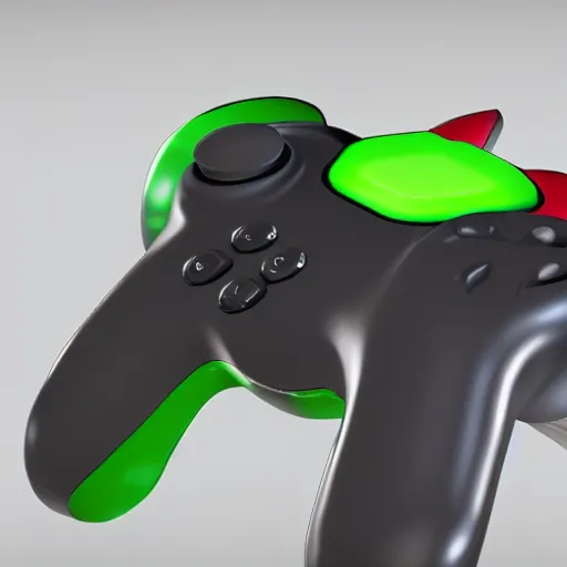 Prompt: a concept release of a gaming controller in the shape of an apple