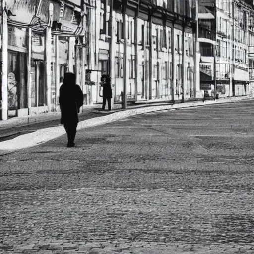 Prompt: moonwalker streetphoto, city street on the moon, a detailed image of a future norilsk, moon landscape