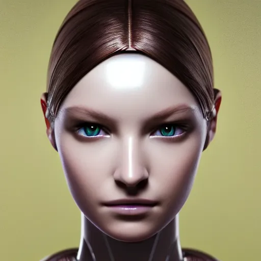 Prompt: Perfectly-Centered Portrait of a Robotic Female Android, perfectly centered, facing forward, stranding straight, full body, intricate, elegant, super highly detailed, professional digital painting, artstation, concept art, smooth, sharp focus, no blur, no dof, extreme illustration, Unreal Engine 5, Photorealism, HD quality, 8k resolution, cinema 4d, 3D, beautiful, cinematic, art by artgerm and greg rutkowski and alphonse mucha and loish and WLOP