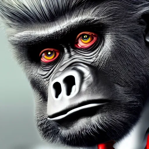 Image similar to an very detailed donald trump as a gorilla, horror art, super ugly, terrifying, by artgerm, hd, hdr, ue 5, ue 6, unreal engine 5, realistic anime 3 d style, cinematic 4 k wallpaper, 8 k, ultra detailed, gta cover art, high resolution, artstation, award winning