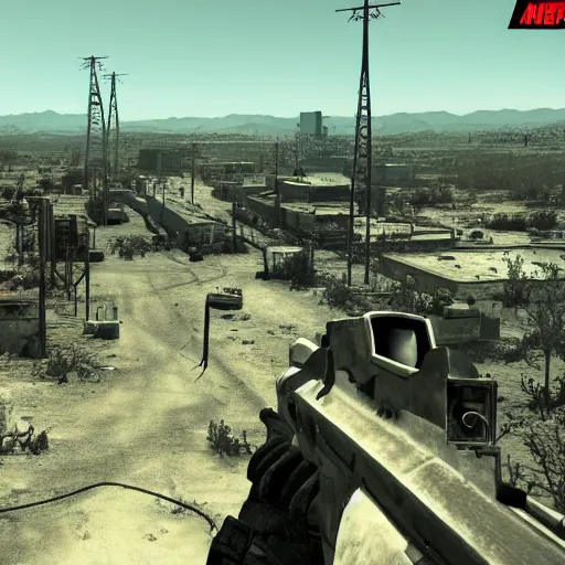 Prompt: a fallout game set in south texas and new mexico, el paso, city, post apocalyptic, 4 k hd, game screenshot