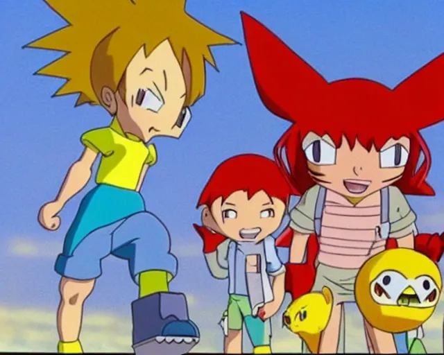 Prompt: Still from Digimon: The Animated Series (1968), Hanna-Barbara Animation Studios, Blu-Ray transfer