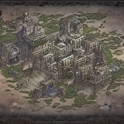 Prompt: planescape art style city center of universe wallpaper