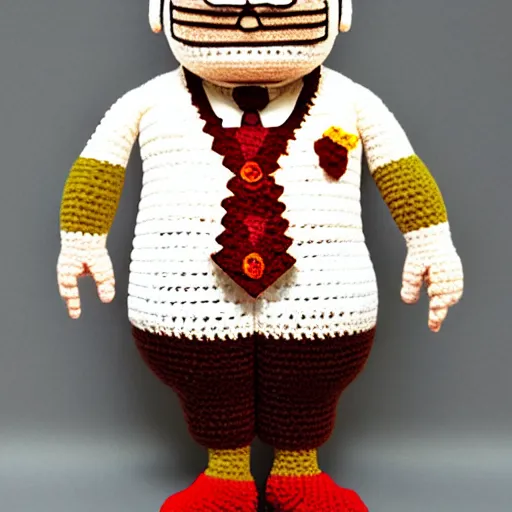 Image similar to danny de vito as a crochet doll