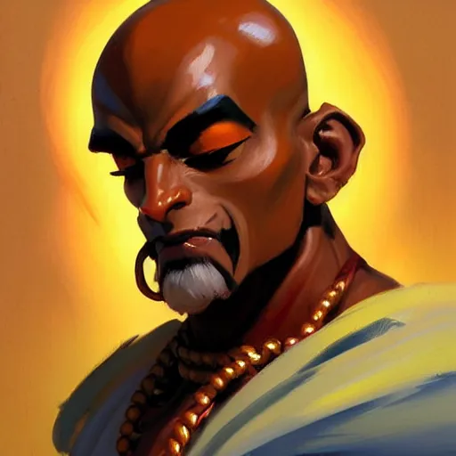 Prompt: Greg Manchess portrait painting of Dhalsim as Overwatch character, medium shot, asymmetrical, profile picture, Organic Painting, sunny day, Matte Painting, bold shapes, hard edges, street art, trending on artstation, by Huang Guangjian and Gil Elvgren and Sachin Teng