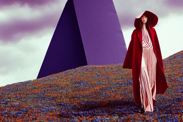 Image similar to fashion editorial in a world inspired by jean giraud moebius, photographed by julia hetta