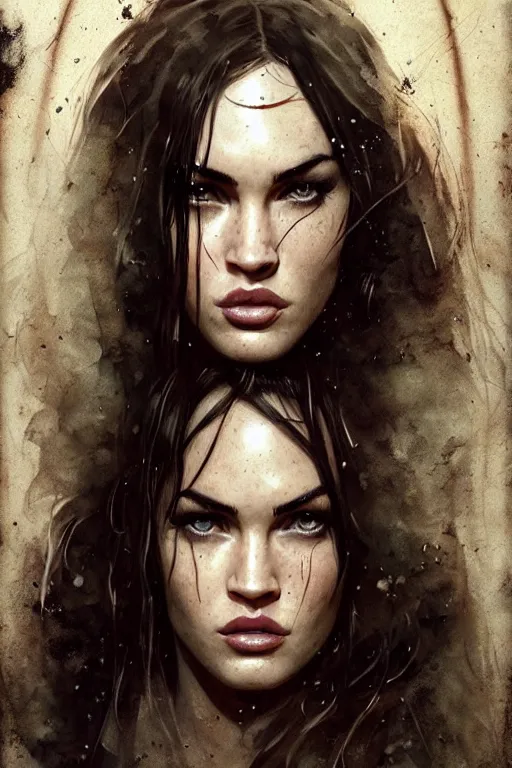 Image similar to young megan fox, legendary warrior, fighter, lord of the rings, tattoos, decorative ornaments, battle armor, carl spitzweg, ismail inceoglu, vdragan bibin, hans thoma, greg rutkowski, alexandros pyromallis, perfect face, detailed, sharply focused, centered, rule of thirds, photorealistic shading