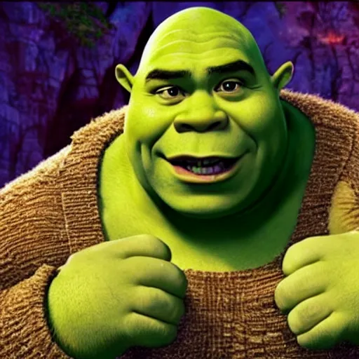 Image similar to Shrek played by the Rock, Dwayne the Johnson had to get fat for this, upcoming film