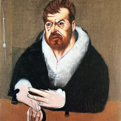 Prompt: portrait of a man by francis bacon