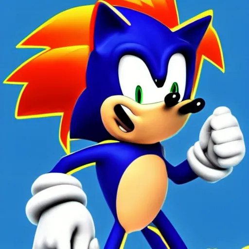 Image similar to sonic the hedgehog as a mortal kombat character