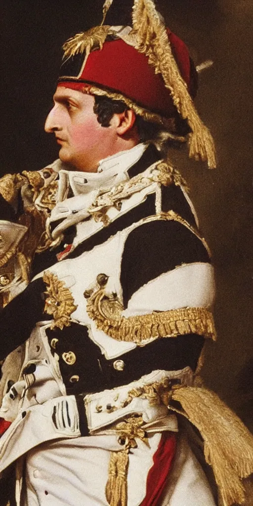 Image similar to very well detailed photo of Napoleon Bonaparte in London, 1990s, 4k detailed, very very well detailed face