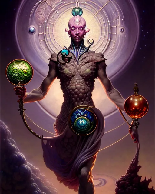 Image similar to the fool tarot card, fantasy character portrait made of fractals, ultra realistic, wide angle, intricate details, the fifth element artifacts, highly detailed by peter mohrbacher, hajime sorayama, wayne barlowe, boris vallejo, aaron horkey, gaston bussiere, craig mullins