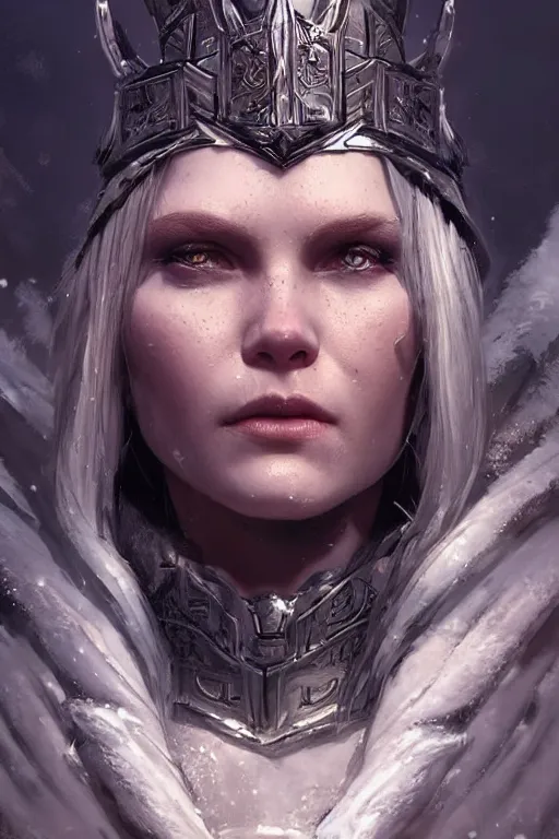 Prompt: portrait, ice viking queen, dramatic lighting, cinematic, establishing shot, extremly high detail, foto realistic, cinematic lighting, post processed, concept art, artstation, matte painting, style by eddie mendoza, raphael lacoste, alex ross