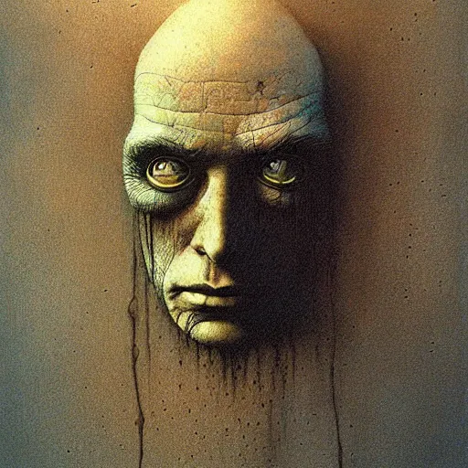 Image similar to the sandman by neil gaiman painted by beksinski, highly detailed